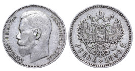 Russian Empire, Nicholas II (1894 - 1917). 1 Rouble 1896, Silver, 20 gr, Y#59.1