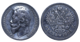 Russian Empire, Nicholas II (1894 - 1917). 1 Rouble 1901, Silver, 20 gr, Y#59.1