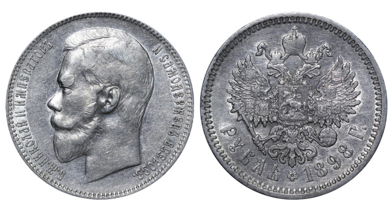 Russian Empire, Nicholas II (1894 - 1917). 1 Rouble 1898, Silver, 20 gr, Y#59.1,...