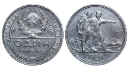 USSR, Alexei Rykov (1924 -1930). 1 Rouble 1924, Silver, 20 gr, Y# 90.1