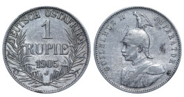 Germany East Africa, Wilhelm II (1888 - 1918). 1 Rupie 1905, Silver, 11.66 gr, KM#10