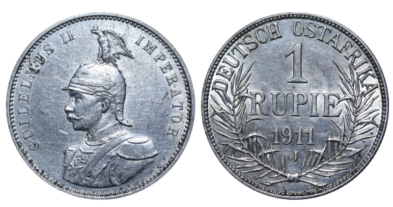 Germany East Africa, Wilhelm II (1888 - 1918). 1 Rupie 1911, Silver, 11.66 gr, K...