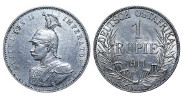 Germany East Africa, Wilhelm II (1888 - 1918). 1 Rupie 1911, Silver, 11.66 gr, KM#10
