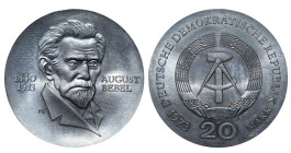 Germany, Willy Brandt (1969 - 1974). 20 Mark 1973, Silver, 20.9 gr, KM#46, 60th Anniversary of Death of August Bebel