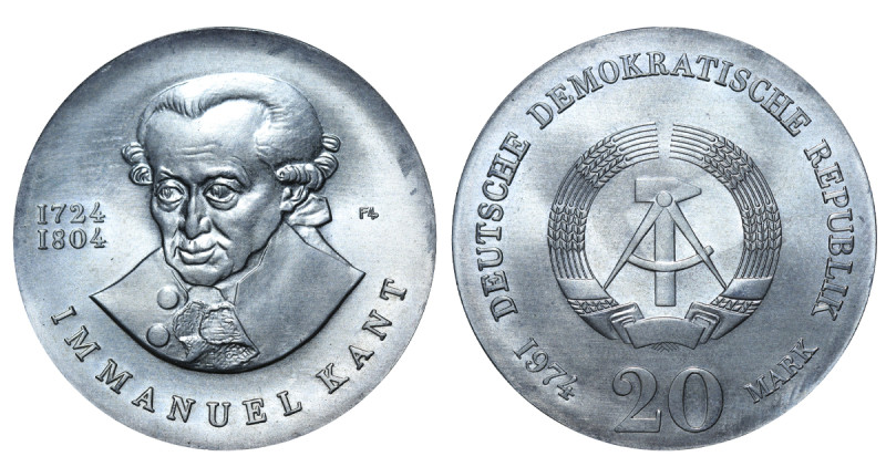 Germany, Willy Brandt (1969 - 1974). 20 Mark 1974, Silver, 20.9 gr, KM#53, 250th...