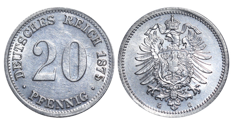 Germany, Wilhelm I (1861 - 1888). 20 Pfennig 1875, Silver, 1.1 gr, KM#5