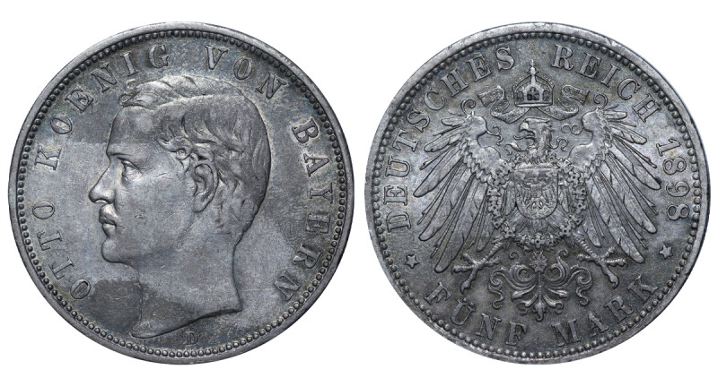 Germany, Otto (1886 - 1913). 5 Mark 1898, Silver, 27.70 gr, KM#915