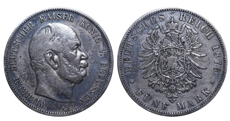 Germany, William I (1861 - 1888). 5 Mark 1876, Silver, 27.77 gr, KM#503