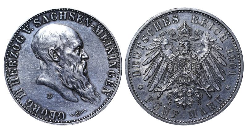 Germany, George II (1866-1914). 5 Mark 1901, Silver, 16.67 gr, KM#197, Duke's 75...