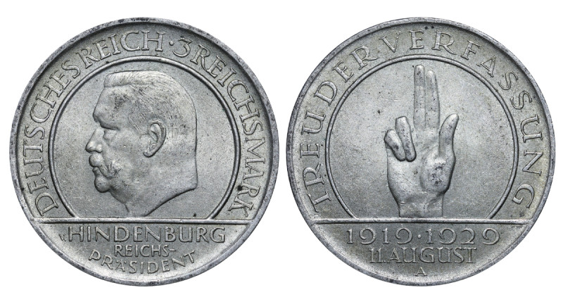 Germany, Hermann Muller (1928 - 1930). 3 Reichsmark 1929, Silver, 15 gr, KM#63, ...