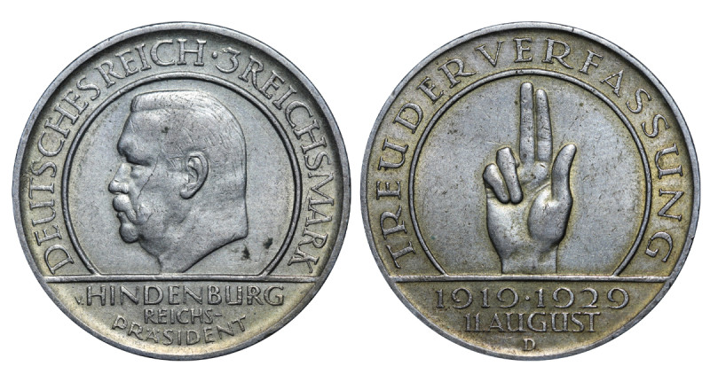 Germany, Hermann Muller (1928 - 1930). 3 Reichsmark 1929, Silver, 15 gr, KM#63, ...