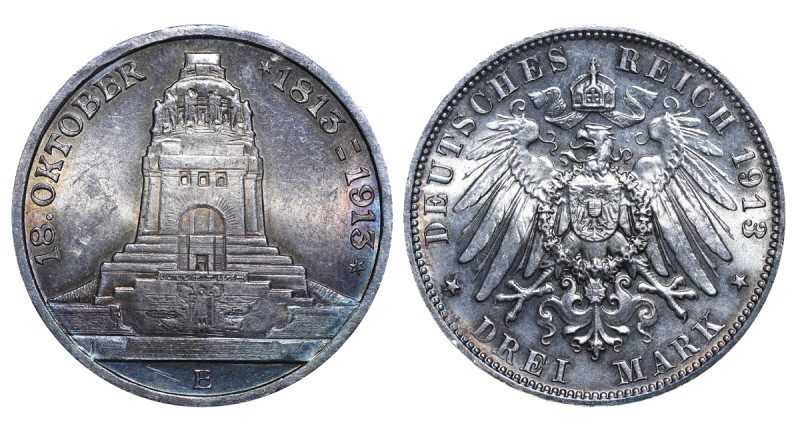 Germany, Frederick Augustus III (1904 - 1918). 3 Mark 1913, Silver, 16.67 gr, KM...