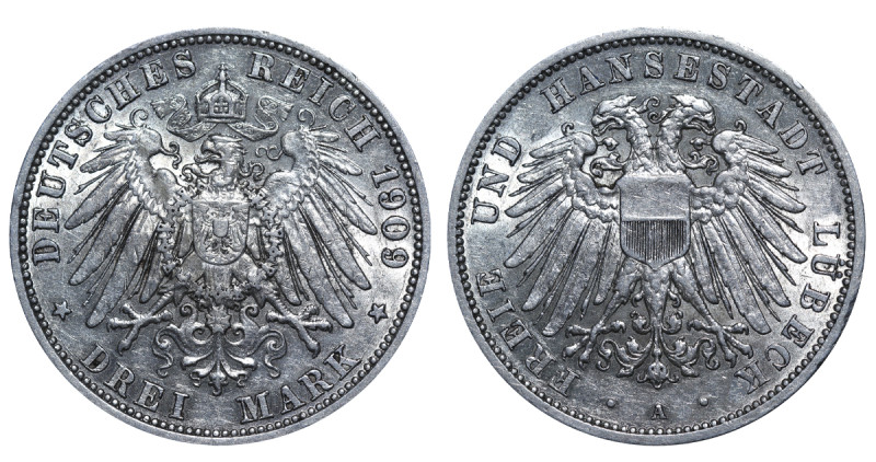 Germany, William II (1888 - 1918). 3 Mark 1909, Silver, 16.67 gr, KM#215