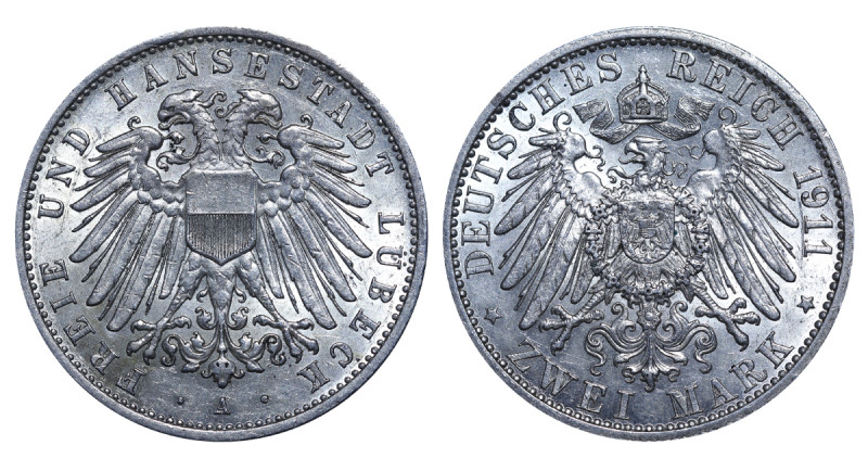 Germany, Wilhelm II (1888 - 1918). 2 Mark 1911, Silver, 11.11 gr, KM#612