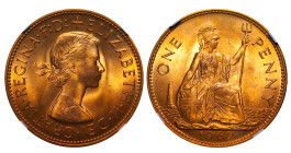 Great Britain, Elizabeth II (1957 - 2022). 1 Penny 1967, Bronze, 9,45 gr, KM#897, MS 65 RD, 6637067-004