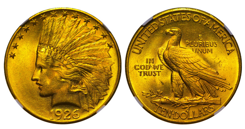 USA Calvin Coolidge (1923 - 1929). 10 Dollars 1926, Gold, 16,72 ge, LM#130, Eagl...