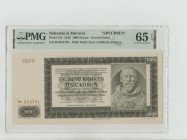 Bohemia&Moravia, Emil Hacha (1939 - 1945). 1000 Korun - Second Issue, 1942, Pick#15s, S/N BA024701 - With Multi-Tone Guilloche Pattern, 65 Gem Uncircu...