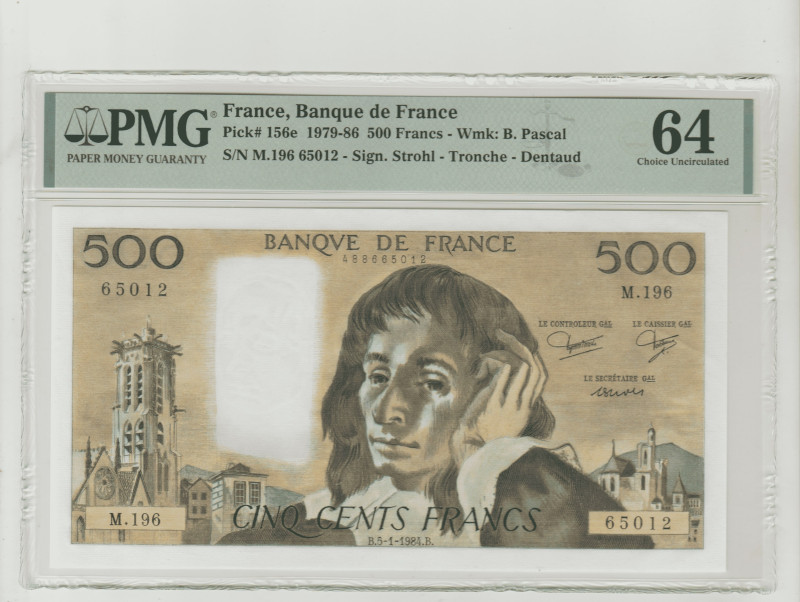 France, Francois Mitterrand (1981 - 1995). 500 Francs 1979-86, Banque de France,...