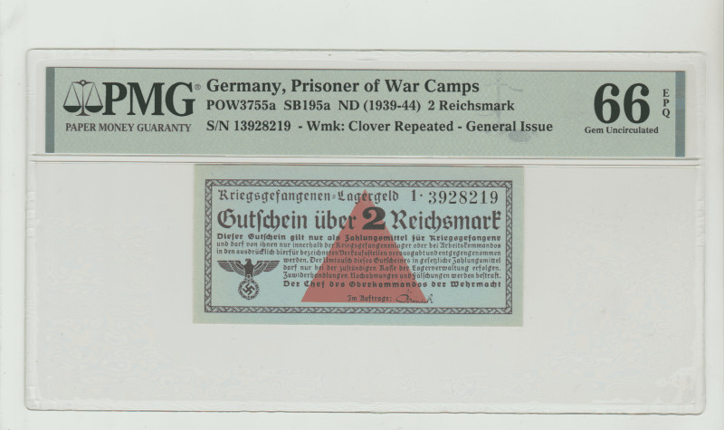 Germany, Prisoner of War Camps, Adolf Hitler (1933 - 1945). 2 Reichsmark ND (193...