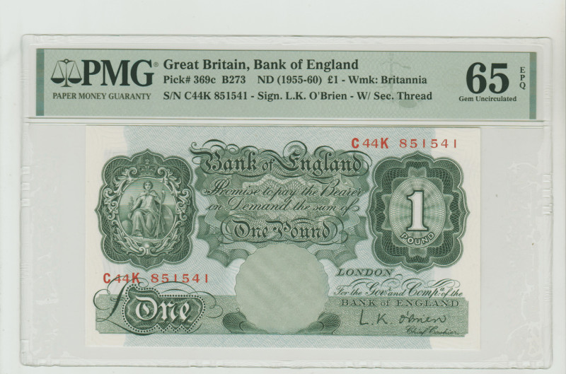 Great Britain, Elizabeth II (1952 - 2022). 1 Pound Sterling ND (1955-60), Pick#3...