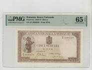 Romania,Michael I (1940 - 1947). 50 Lei 1940-43, Banca Nationala, Pick#51a, S/N Z/4 0946638 - Wmk: BNR, 65 Gem Uncirculated, 2269404-013