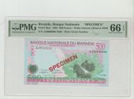 Rwanda, Paul Kagame (1994 - 2000). 500 Francs 1998, Banque Nationale, Pick#26as, S/N AJ0000000 0468 - Wide Serial Number, 66 Gem Uncirculated, "Specim...