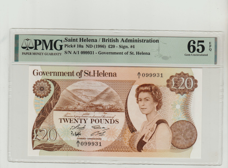 Saint Helena, Elizabeth II (1952 - 2022). British Administration, 20 Pound ND (1...