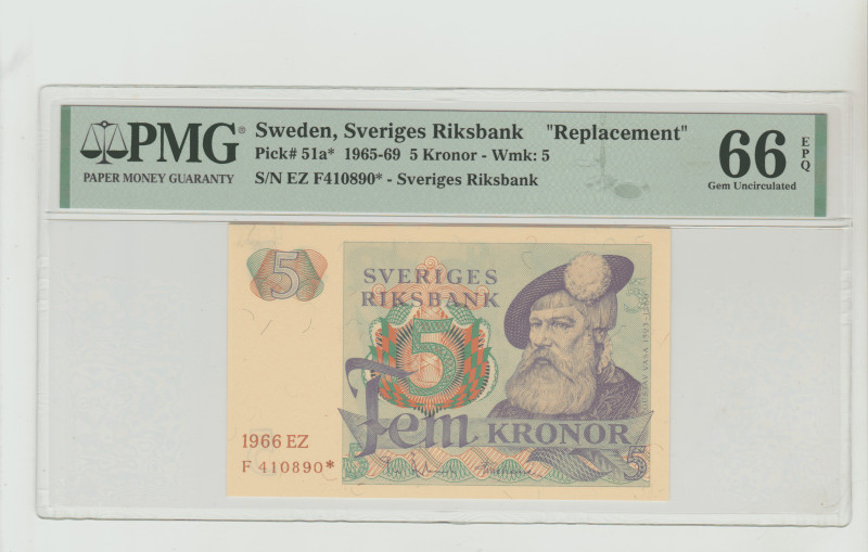 Sweden, Gustaf VI Adolf (1950 - 1973). 5 Kronor 1965-69, Sveriges Riksbank, Pick...