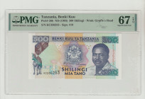 Tanzania, Ali Hassan Mwinyi (1985 - 1995). 500 Shillingi, ND (1993), Benki Kuu, Pick#26b, Wmk: Guraffe's Head, S/N KC336253 - Sign. #10, 67 Superb Gem...