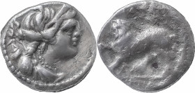 Celtic Coins
GAUL, Massalia. Circa 150-125 BC. AR Drachm 2.65 g. Light Standard. Diademed and draped bust of Artemis right, bow and quiver over should...