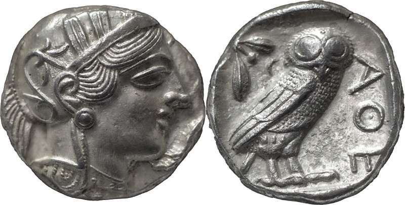 Greek Coins
Attica, Athens. Tetradrachm after 449, AR 17.12 g. Head of Athena r....