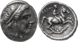 Greek Coins
Kings of Macedonia, Philip II, 359 – 336 and posthumous issues. AR 1/5 tetradrachm or tetrobol 2.52 g. Posthumous issue of Amphipolis, 323...