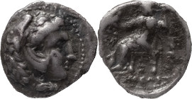 Greek Coins
Kings of Macedonia, Alexander III, circa 316-311 BC. AR hemidrachm 1.89 g. Head of Herakles right, wearing lionskin headdress. / AΛEΞANΔΡO...