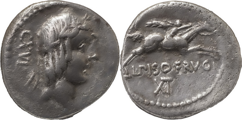 The Roman Republic
L. Piso Frugi. Denarius 90, AR 3.58 g. Laureate head of Apoll...