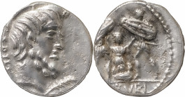 The Roman Republic
L. Titurius L. f. Sabinus AR Denarius, 3.78 g. Rome, 89 BC. Bearded head of the Sabine king Tatius right; SABIN downwards behind, p...