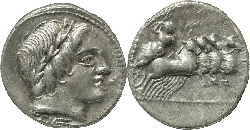 The Roman Republic
Anonymous Issues. AR Denarius, 3.58 g. 86 BC. Rome mint. Obv:...