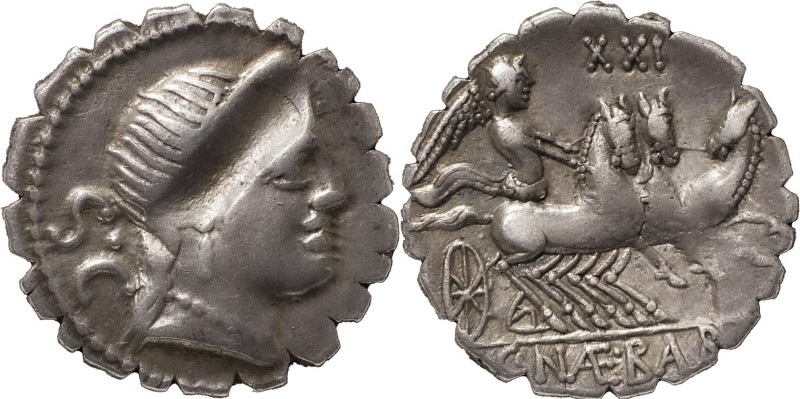The Roman Republic
C. Naevius Balbus. Denarius serratus 80, AR 3.82 g. Diademed ...