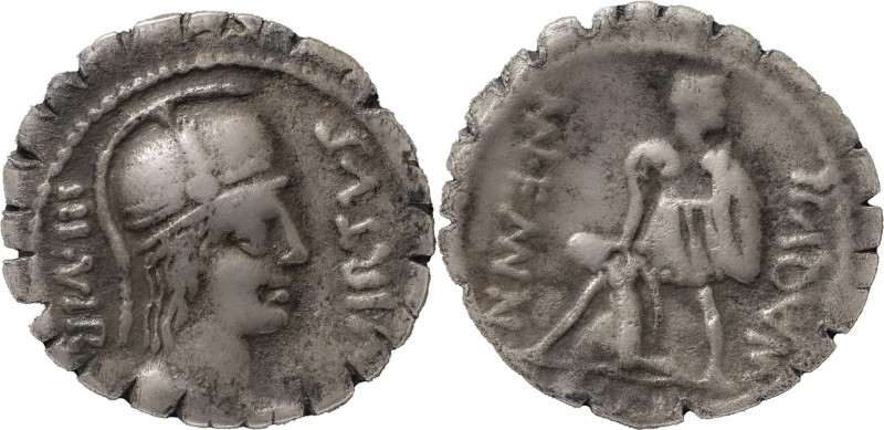 The Roman Republic
Mn. Aquillius. Denarius serratus 71, AR 2.64 g. VIRTVS – III ...