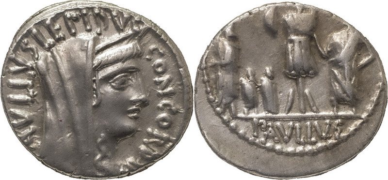 The Roman Republic
L. Furius Cn. f. Brocchus. Denarius 62, AR 3.92 g. PAVLLVS LE...