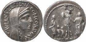 The Roman Republic
L. Furius Cn. f. Brocchus. Denarius 62, AR 3.88 g. PAVLLVS LEPIDVS – CONCORDIA Diademed and draped bust of Concordia r. Rev. Trophy...