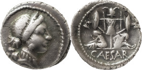 The Roman Republic
C. Iulius Caesar. Denarius, Spain 46-45, AR 3.88 g. Diademed head of Venus r.; behind, Cupid. Rev. Two captives seated at sides of ...