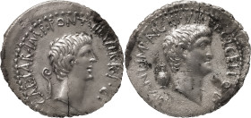 The Roman Republic
Marcus Antonius, C. Caesar Octavianus and L. Gellius. Denarius, mint moving with Marcus Antonius 41, AR 3.68 g. M·ANT·IMP·AVG III V...