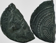 The Roman Empire
Augustus 27 BC – 14 AD. Uncertain mint of North West (Lucus Augusti). AE Half As 6.35 g. IMP AVG DIVI F. Bare head left; palm frond t...