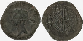 The Roman Empire
Augustus 27 BC – 14 AD. Uncertain mint of North West (Lucus Augusti). AE Dupondius 14.80 g. IMP AVG DIVI F. Bare head left; palm fron...