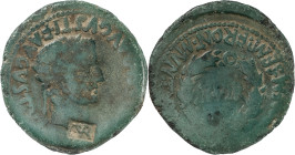 The Roman Empire
Tiberius. A.D. 14-37. AE AS 9.82 g. Hispania, Italica. TI CAESAR DIVI AVGVSTI F AVGVSTVS; laureate head of Tiberius, r./ MVN AVGVSTA ...