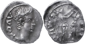 The Roman Empire
Augustus 27 BC – 14 AD. P.Carisius, Emerita 25-23, AR Quinarius 1.51 g. AVGVST, bare head to right / P CARISI LEG, Victory standing t...