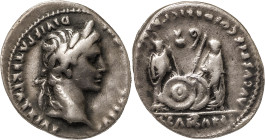 The Roman Empire
AUGUSTUS. Lugdunum. Circa 27 BC-14 AD. AR Denarius 3.78 g. CAESAR AVGVSTVS DIVI F PATER PATRIAE, Laureate head right / C L CAESARES A...