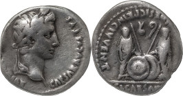 The Roman Empire
AUGUSTUS. Lugdunum. Circa 27 BC-14 AD. AR Denarius 3.60 g. CAESAR AVGVSTVS DIVI F PATER PATRIAE, Laureate head right / C L CAESARES A...