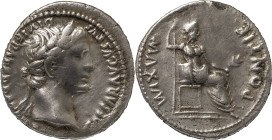 The Roman Empire
Augustus, 27 BC – 14 AD. Denarius, Lugdunum circa 13-14 AD, AR 3.51 g. CAESAR AVGVSTVS DIVI F PATER PATRIAE Laureate head r. Rev. PON...