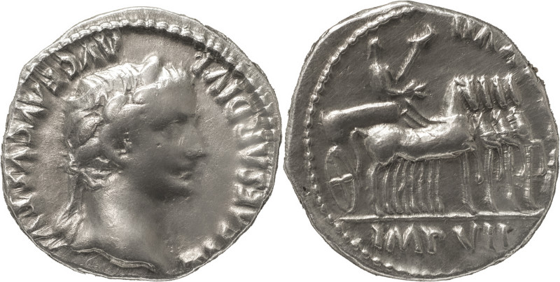 The Roman Empire
Tiberius, 14 – 37. Denarius, Lugdunum 15-16, AR 3.89 g. TI CAES...